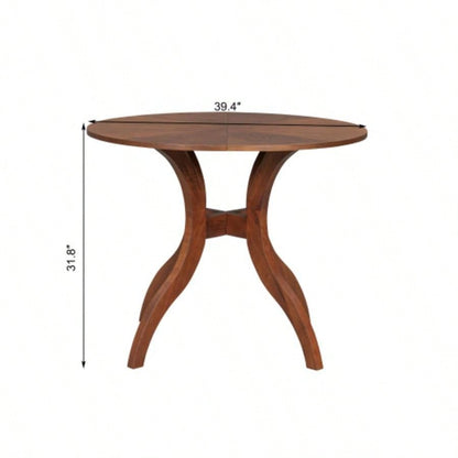 Walnut Round Dining Table 39.4 - Traditional Solid Wood, Timeless Elegance, Focal Point Family Gatherings