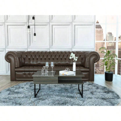 Atlanta Lift Top Coffee Table, One Shelf, Carbon Espresso/ Onyx