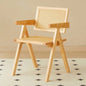 Black solid wood round table, all solid wood and rattan workmanship, seats 2 - 4 people, diameter 31.5 inches