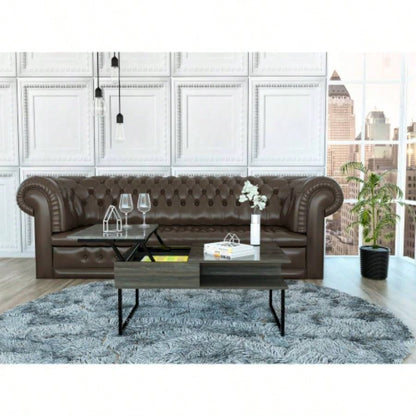 Atlanta Lift Top Coffee Table, One Shelf, Carbon Espresso/ Onyx