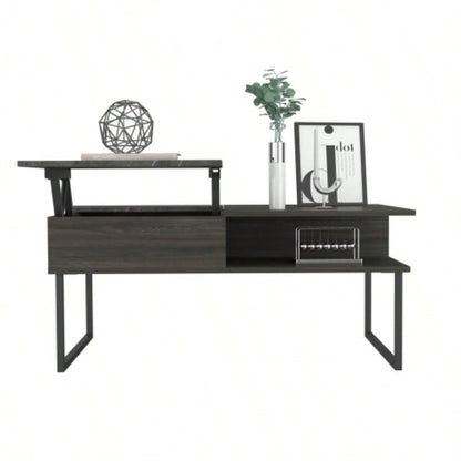 Atlanta Lift Top Coffee Table, One Shelf, Carbon Espresso/ Onyx