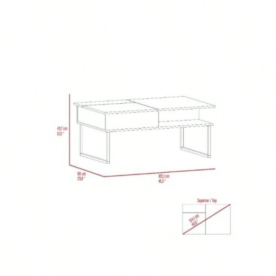 Atlanta Lift Top Coffee Table, One Shelf, Carbon Espresso/ Onyx