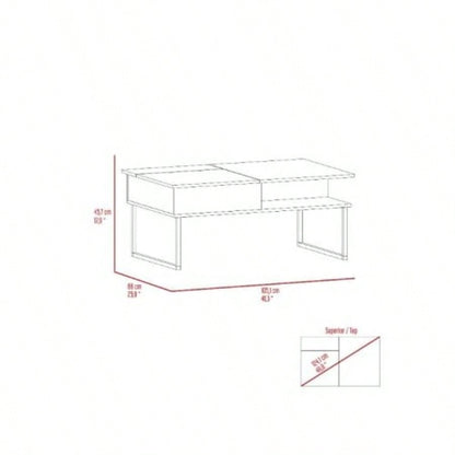 Atlanta Lift Top Coffee Table, One Shelf, Carbon Espresso/ Onyx