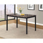 Noyes Metal Dining Table with Laminated Faux Marble Top, Black