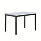 Noyes Metal Dining Table with Laminated Faux Marble Top, Black
