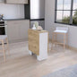 Folding Table with Expandable Design in 3 Forms, White/ Macadamia