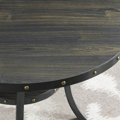 Biony 36 Round Espresso Bar Table Nail Trim
