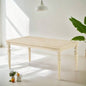 Amonia Urban Style Wired White Wood Turned - Leg Dining Table