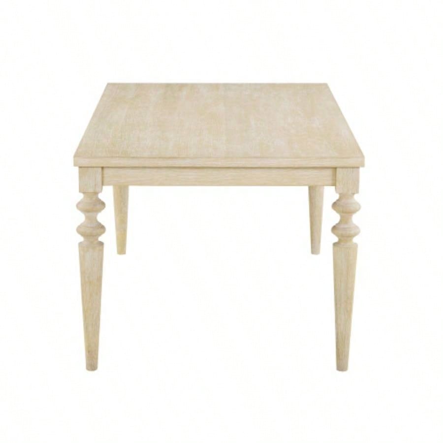 Amonia Urban Style Wired White Wood Turned - Leg Dining Table