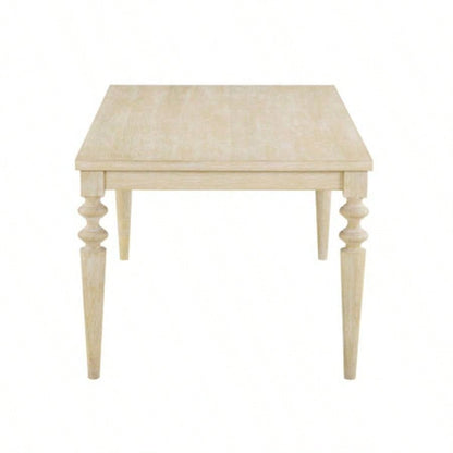 Amonia Urban Style Wired White Wood Turned - Leg Dining Table