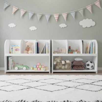 Kids Bookcase with 4 Compartments, Storage Book Shelf, Storage Display, Rack, Toy Organizer Childrens Room, Playroom, Nursery