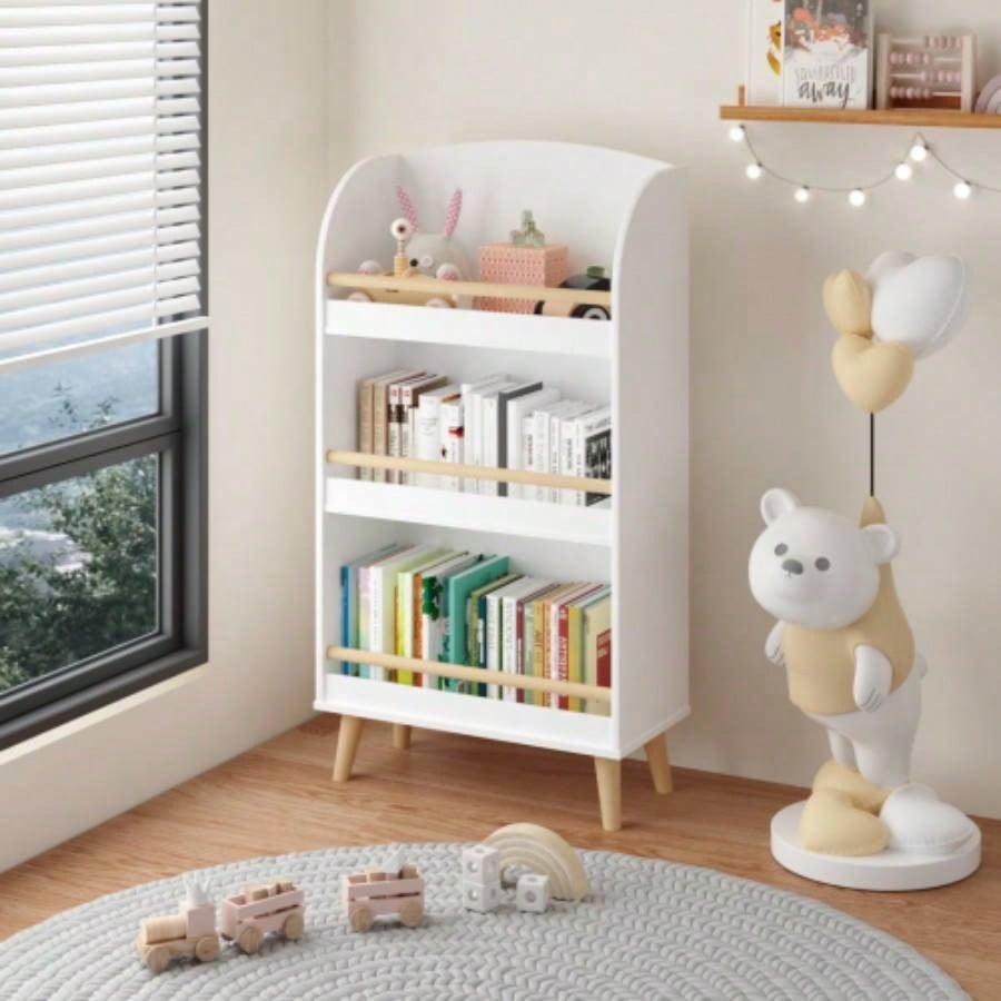 Kids Bookshelf, 3 - Tier Bookcase, Book Organizer, toy Storage Cabinet Organizer, White