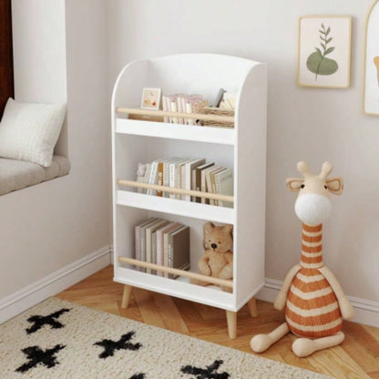 Kids Bookshelf, 3 - Tier Bookcase, Book Organizer, toy Storage Cabinet Organizer, White