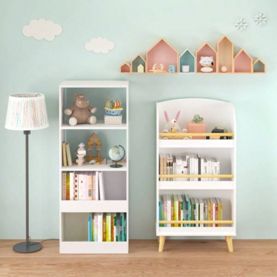 Kids Bookshelf, 3 - Tier Bookcase, Book Organizer, toy Storage Cabinet Organizer, White