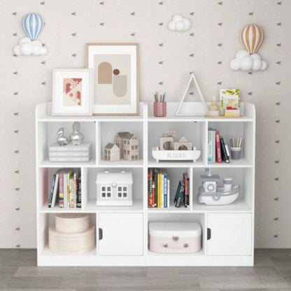 Kids Bookcase, Bookshelf with 6 Compartments, Freestanding Shelves and Cube Organizer, Bedroom Living Room Office Closet School in White