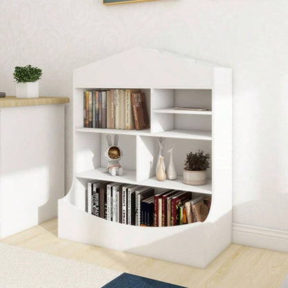 Multi - Functional Shelf Bookcase, Storage Display, Rack, Organizer, White, 14.37 Dx 31.50x39.37 H
