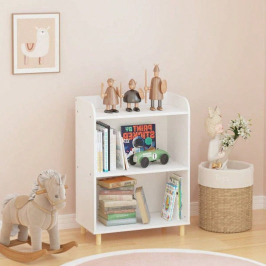 Kids 3 - Tier Bookcase, Childrens Book Display, Bookshelf Toy Storage Cabinet Organizer Childrens Room, Playroom, Nursery