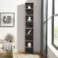 8 - Tier Media Tower Rack, CD DVD Slim Storage Cabinet with Adjustable Shelves, Tall Narrow Bookcase Display Bookshelf Home Office, Multi - functional double - decker bookcase