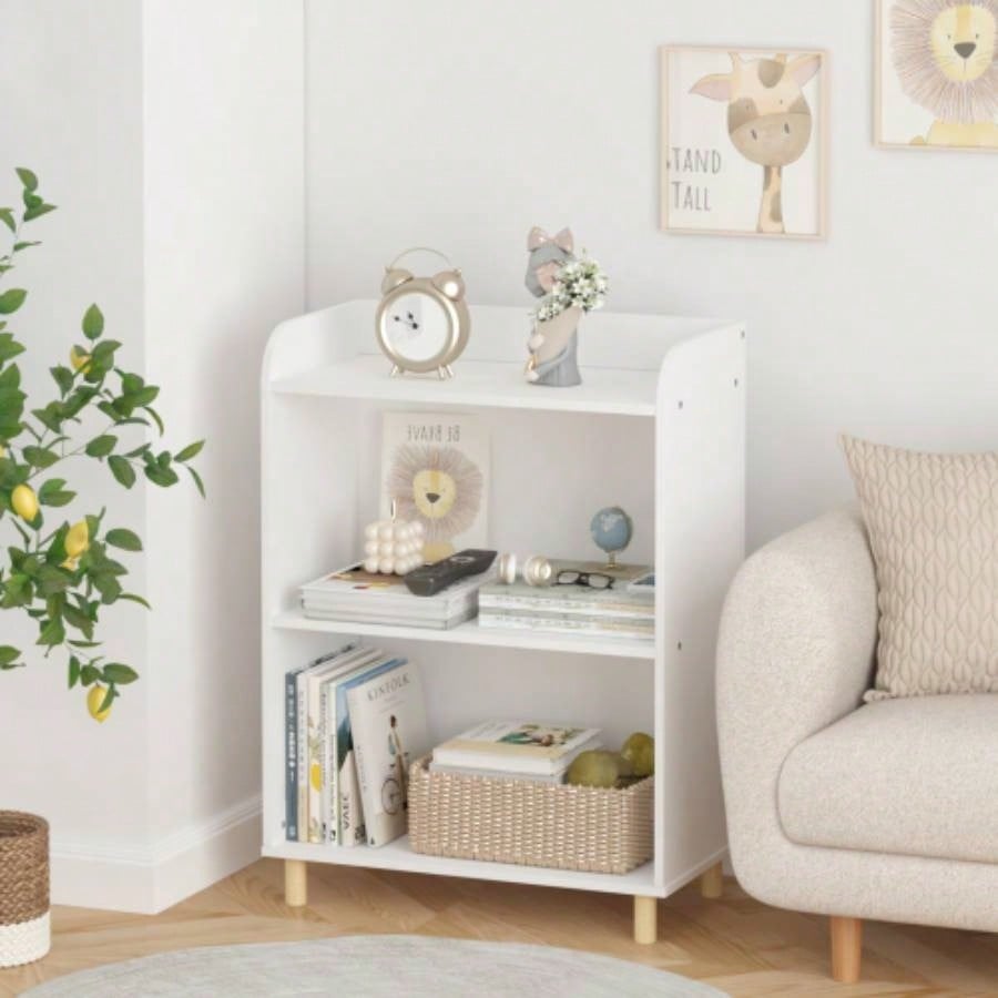 Kids 3 - Tier Bookcase, Childrens Book Display, Bookshelf Toy Storage Cabinet Organizer Childrens Room, Playroom, Nursery