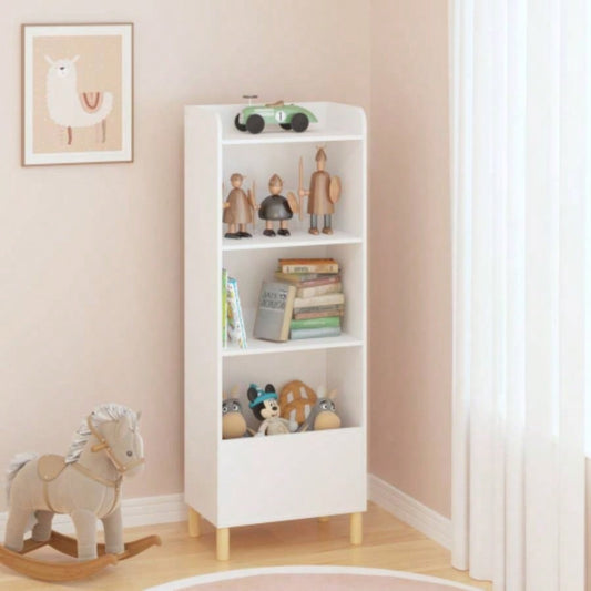 Kids 4 - Tier Bookcase, Childrens Book Display, Bookshelf Toy Storage Cabinet Organizer Childrens Room, Playroom, Nursery