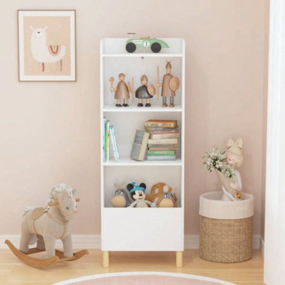 Kids 4 - Tier Bookcase, Childrens Book Display, Bookshelf Toy Storage Cabinet Organizer Childrens Room, Playroom, Nursery