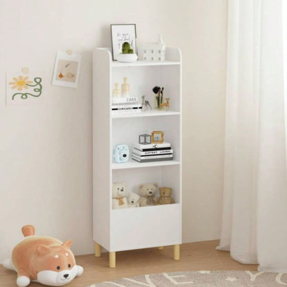 Kids 4 - Tier Bookcase, Childrens Book Display, Bookshelf Toy Storage Cabinet Organizer Childrens Room, Playroom, Nursery