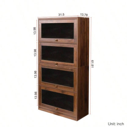 Bookcase Contemporary Closed Back Glass Doors Office Storage Cabinet Floor - to - Ceiling Low Cabinet Bookcase Against Wall Dustproof Bookshelf