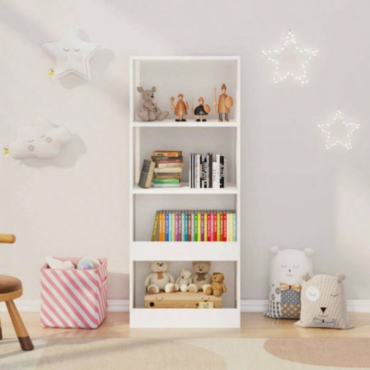 Kids Bookshelf, 4 - Tier Bookcase, Book Organizer, toy Storage Cabinet Organizer, White