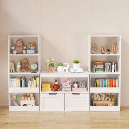 Kids Bookshelf, 4 - Tier Bookcase, Book Organizer, toy Storage Cabinet Organizer, White