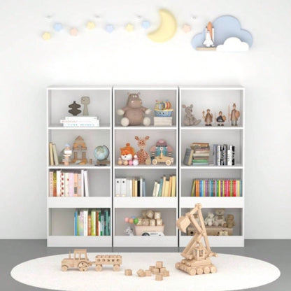 Kids Bookshelf, 4 - Tier Bookcase, Book Organizer, toy Storage Cabinet Organizer, White