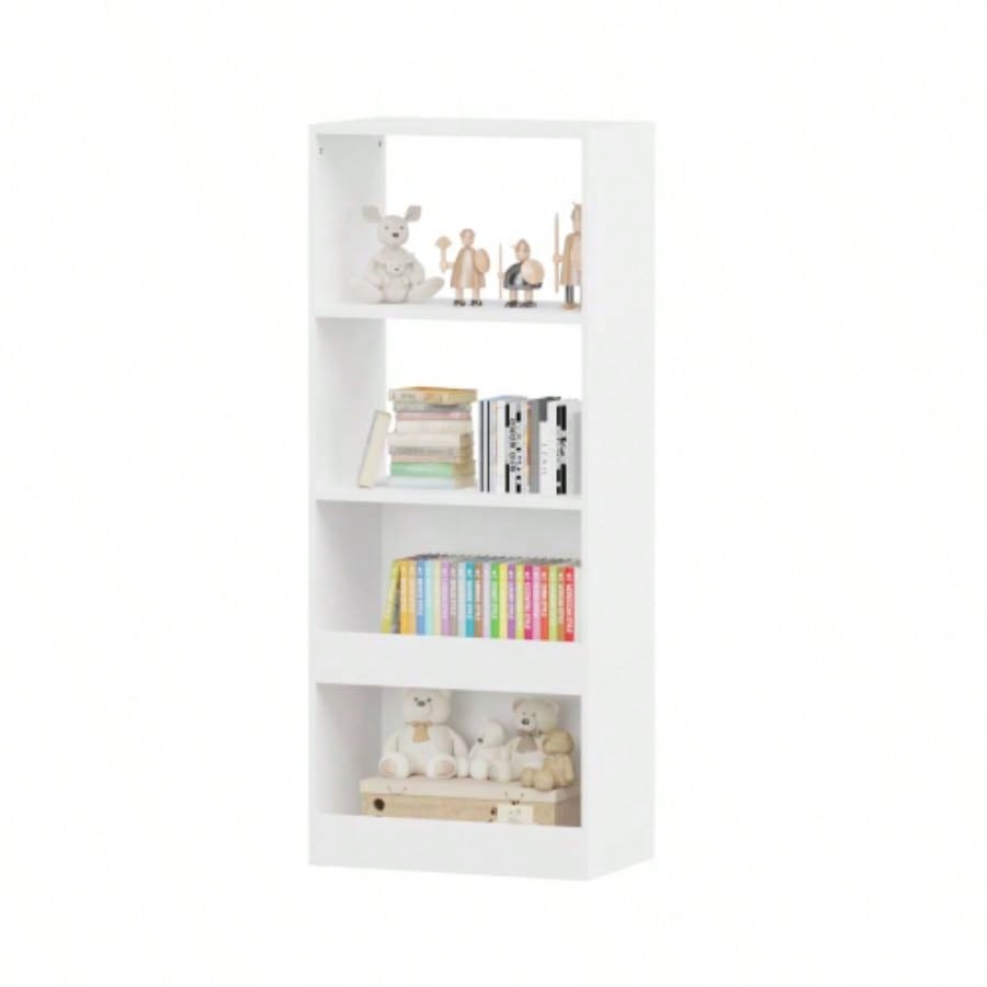 Kids Bookshelf, 4 - Tier Bookcase, Book Organizer, toy Storage Cabinet Organizer, White
