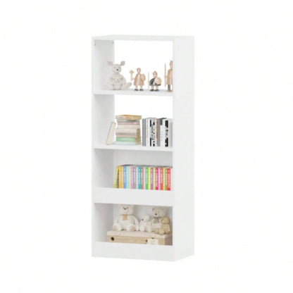 Kids Bookshelf, 4 - Tier Bookcase, Book Organizer, toy Storage Cabinet Organizer, White
