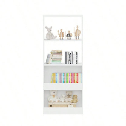 Kids Bookshelf, 4 - Tier Bookcase, Book Organizer, toy Storage Cabinet Organizer, White