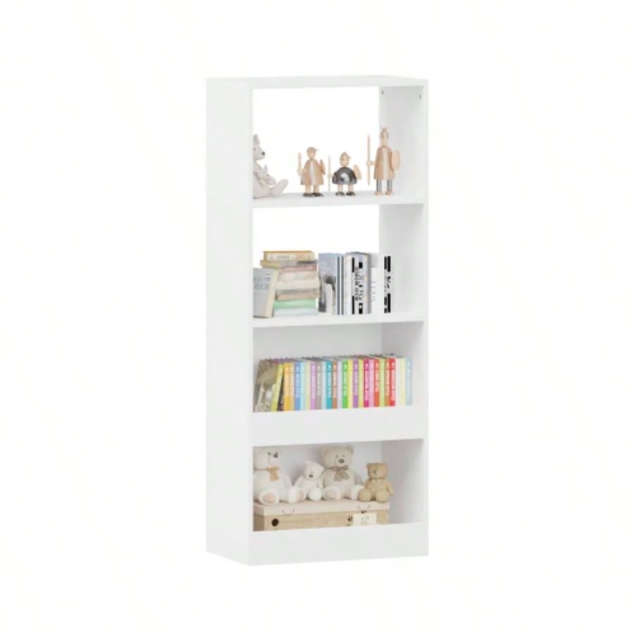 Kids Bookshelf, 4 - Tier Bookcase, Book Organizer, toy Storage Cabinet Organizer, White