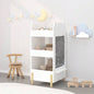Kids Bookshelf with Chalkboard Side - Bear - Shaped Wooden Bookcase with 3 - Tier Storage, Drawing Board Toddlers, Toy and Book Organizer Playroom or Bedroom - White