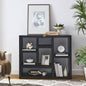 Open Wooden Open Shelf Bookcase, Freestanding Display Storage Cabinet with Cube Storage Spaces, Floor Standing Bookshelf, Entryway, Living Room Storage Cabinet