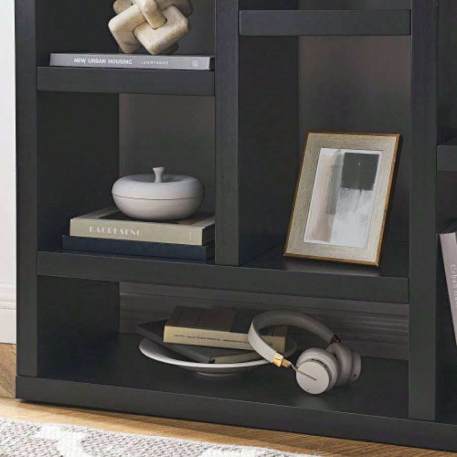 Open Wooden Open Shelf Bookcase, Freestanding Display Storage Cabinet with Cube Storage Spaces, Floor Standing Bookshelf, Entryway, Living Room Storage Cabinet