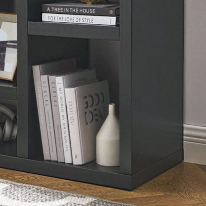 Open Wooden Open Shelf Bookcase, Freestanding Display Storage Cabinet with Cube Storage Spaces, Floor Standing Bookshelf, Entryway, Living Room Storage Cabinet