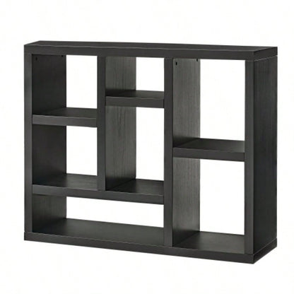 Open Wooden Open Shelf Bookcase, Freestanding Display Storage Cabinet with Cube Storage Spaces, Floor Standing Bookshelf, Entryway, Living Room Storage Cabinet