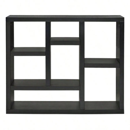 Open Wooden Open Shelf Bookcase, Freestanding Display Storage Cabinet with Cube Storage Spaces, Floor Standing Bookshelf, Entryway, Living Room Storage Cabinet