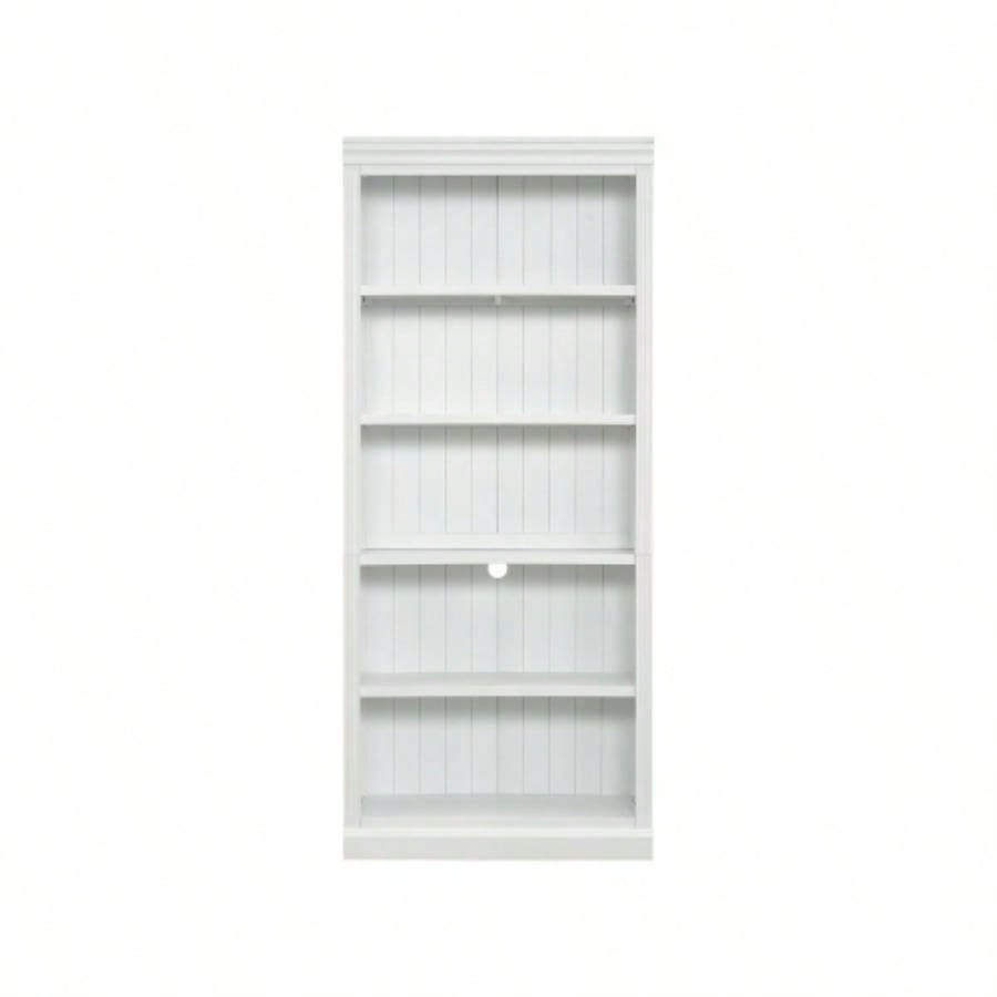 83.4 Tall Wood Bookcase, 5 - Tier Home Decor Bookshelves with Adjustable Storage Shelves, Storage Organizer CDs/Books/Movies, Standing Storage Shelves Living Room, Home Office, White