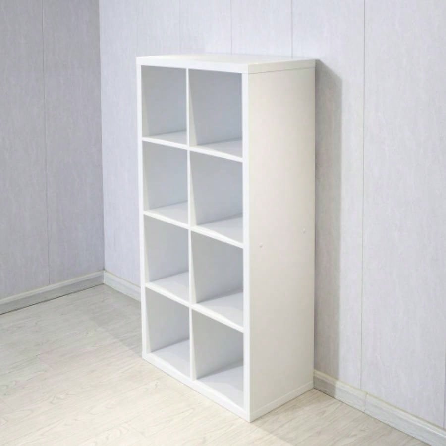 Cube 8 - Cube Organizer Storage with Opened Back Shelves, 2 X 4 Cube Bookcase Book Shleves Home, Office White