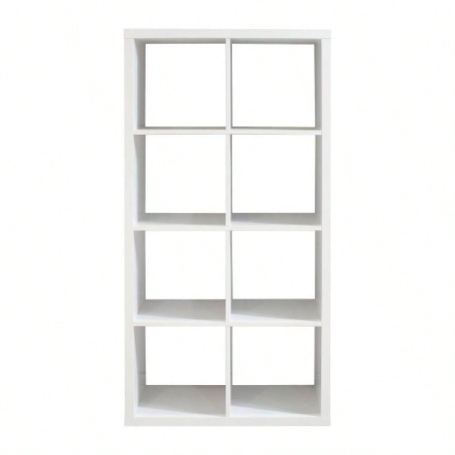 Cube 8 - Cube Organizer Storage with Opened Back Shelves, 2 X 4 Cube Bookcase Book Shleves Home, Office White