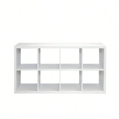 Cube 8 - Cube Organizer Storage with Opened Back Shelves, 2 X 4 Cube Bookcase Book Shleves Home, Office White