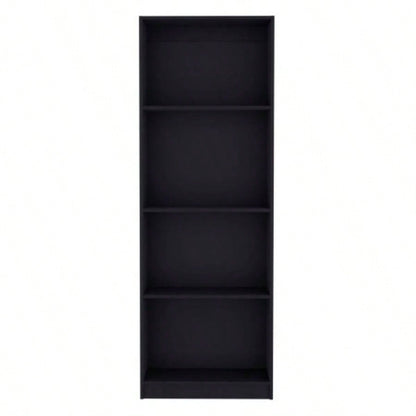 Vinton Bookcase with Spacious Tier - Shelving Design, Black