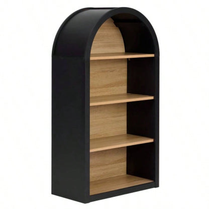 4 - Tier Black Arched Bookshelf, 43 Tall Arched Bookcase with Storage Shelves