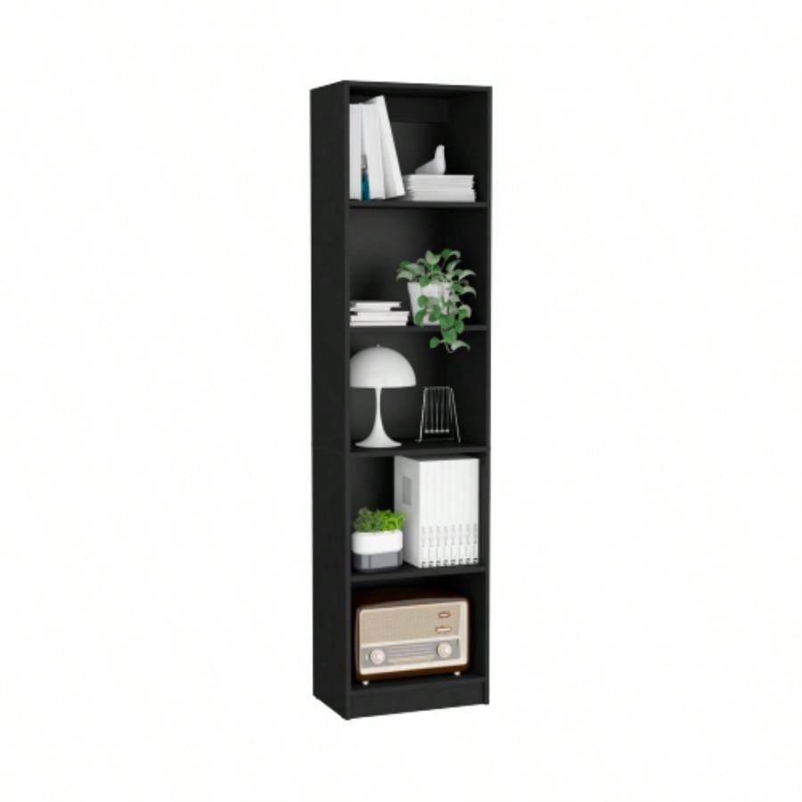 Vinton XS Bookcase Compact Bookshelf with Multiple Shelves, Black