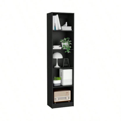 Vinton XS Bookcase Compact Bookshelf with Multiple Shelves, Black