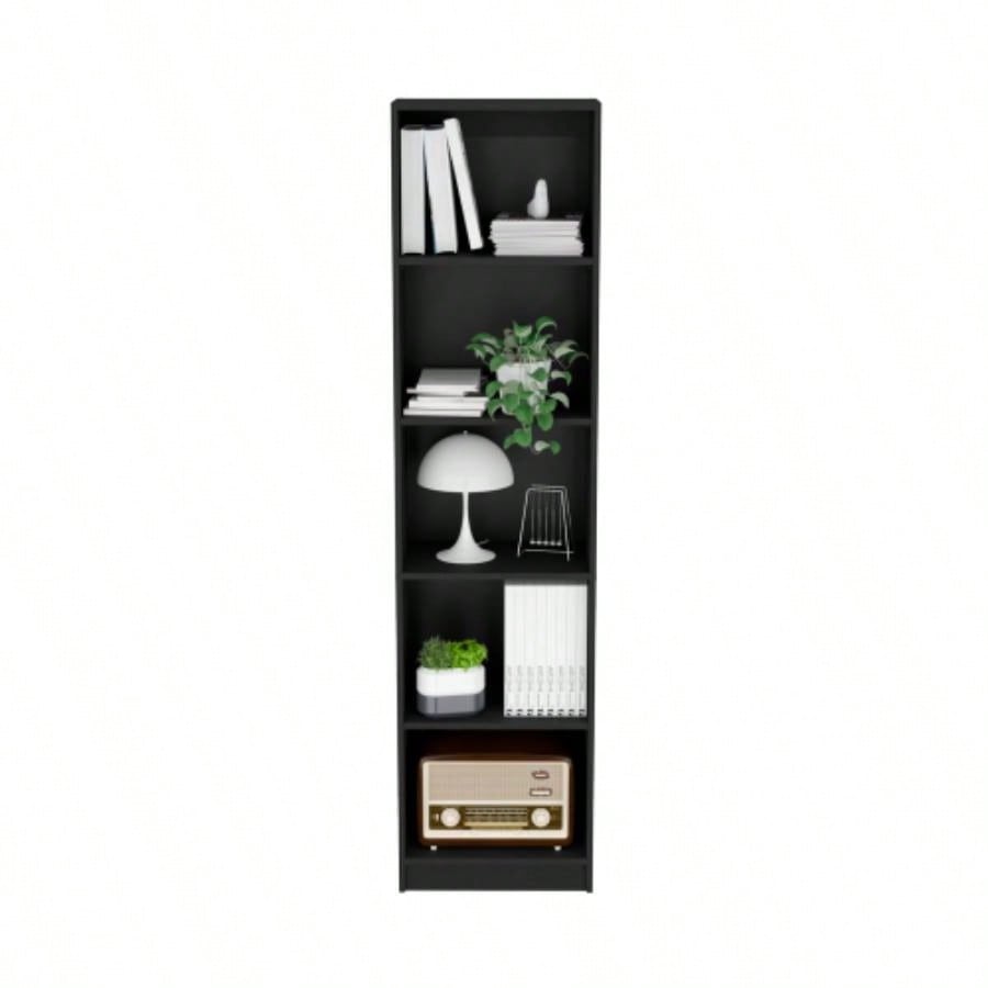 Vinton XS Bookcase Compact Bookshelf with Multiple Shelves, Black