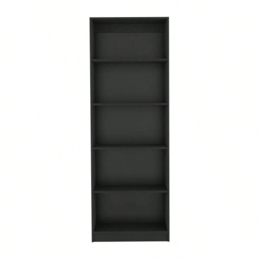 Vinton 4 - Tier Bookcase with Modern Storage Books and Decor, Black